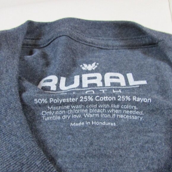 Rural Cloth Unisex Adult Short Sleeve America We Grow Whiskey T-Shirt Blue - Picture 2 of 2